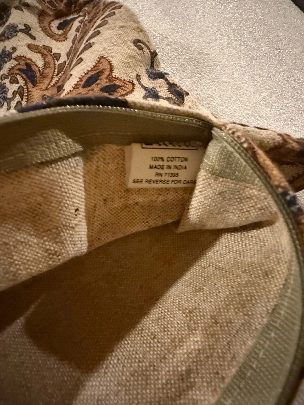 Rare Vintage Pottery Barn Paisley Pillow Cover, 18”, Blue Multi